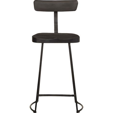 Tabourets de bar  Chaise de bar lot de 2 noir 49x43x88 cm bois manguier massif