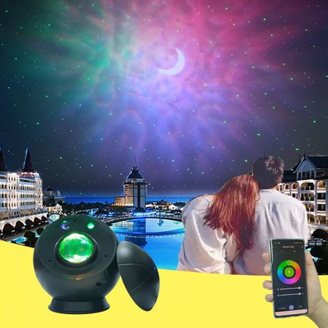 Projecteur d'étoiles LED, éclairage galaxie, télécommande intelligente Wi-Fi, lampe à motif lune, ciel étoilé, nébuleuse, aurore boréale, ambiance océanique (1/4)