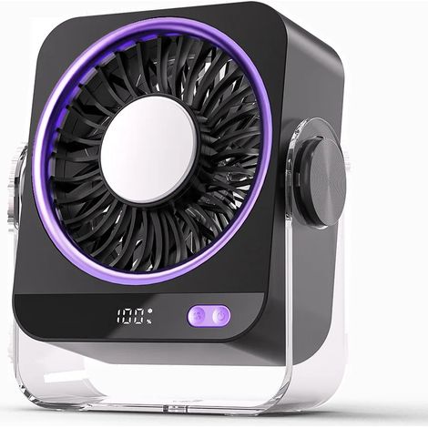 Ventilateur portable mini USB (gris), ventilateur de bureau silencieux à 3 vitesses, ventilateur sur pied orientable à 120° (1/5)