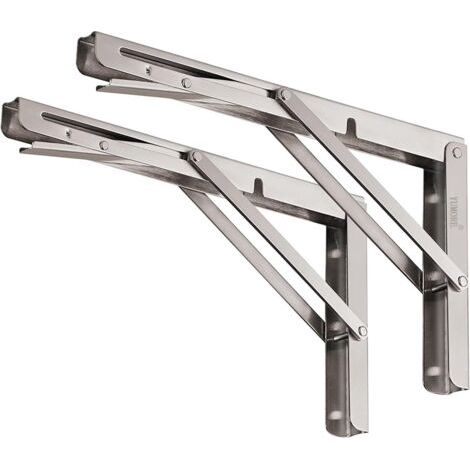 PA 12-Zoll-Regalhalterungen, maximale Belastung: 330 lbs, robuste faltbare Regalhalterung aus Edelstahl für Arbeitstisch, platzsparende DIY-Halterung, 2er-Pack (1/5)