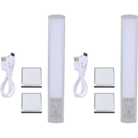 Lot de 2 éclairages sous meuble sans fil avec détecteur de mouvement et aimant pour placard, cuisine et escaliers (1/5)