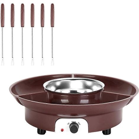Mini électrique chocolat Melting pot Fondue lot avec 6 pièces fourchette chauffe machine pour lait beurre bonbon UE (1/5)