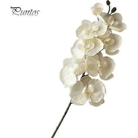Orchidées papillons artificielles réalistes en soie, centre de table pour mariage, fête, maison ou bureau, fausse branche florale de phalaenopsisblanc (1/5)