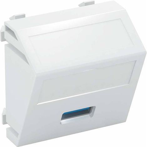 OBO Bettermann Support multimédia USB 3.0 A femelle avec raccord vissé 45x45mm Polycarbonate blanc pur RAL 9010, 6104886 (1/2)