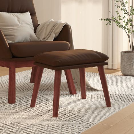 vidaXL Poggiapiedi Marrone 45x29,5x35 cm in Similpelle (1/5)