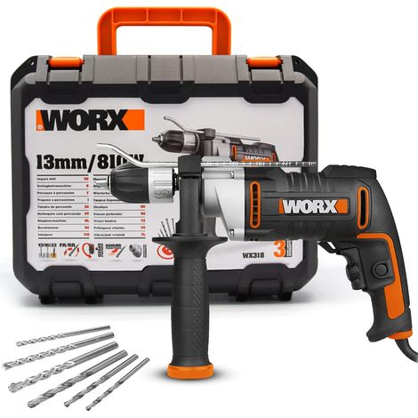 Worx WX318 Trapano a Percussione, 810 W, 220 V, Nero (1/5)