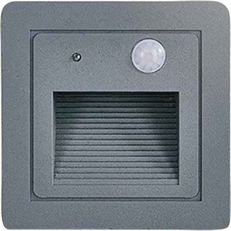 MINKUROW Ip65 Lampada Da Incasso A Led Per Esterni Impermeabile Ip65 Sensore Di Movimento Pir Lampada Da Terra Da Parete Per Scale Luce Calda (Grigio) (1/5)