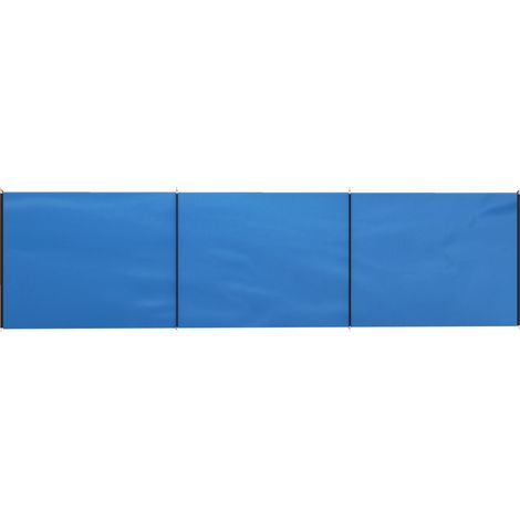 Windschutz/Sichtschutz für Camping, Garten und Strand, 540 x 150 cm, blau, mit 4 Stahlstangen, Tragetasche, inklusive Tragetasche, blau