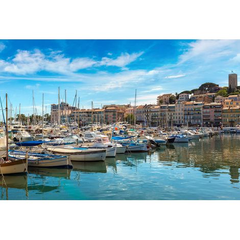 Tableau sur toile bateaux dans le port de Nice 45x65 cm - Impression sur Toile Murale Décorative - Image imprimée en HD sur Toile - Toile sur Châssis en Bois FSC - Fabriqué en France (1/4)