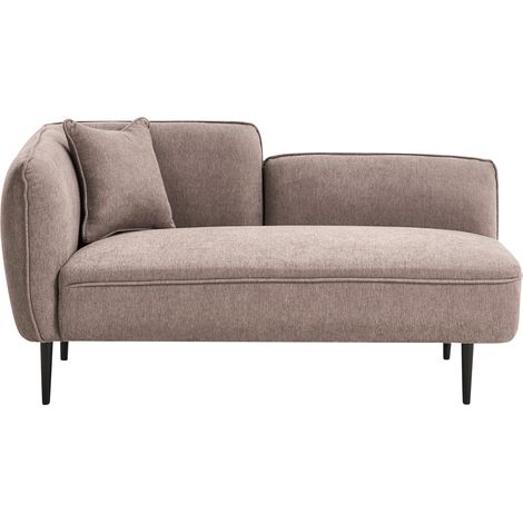 Chaise longue izquierdo de tela con cojín patas de metal marrón claro Chevannes (1/5)