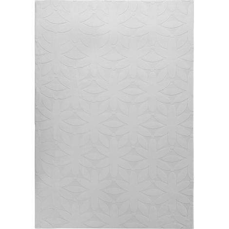 Area Rug Light Grey Fabric 160 x 230 cm Jacquard Rectangular Shape Accent Rug HOOD (1/5)