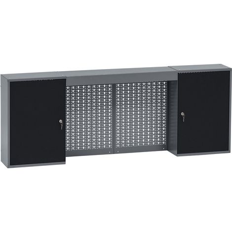 Pensile Küpper 70409, larghezza 160 cm, incl. 4 ripiani, ante chiudibili e pannelli posteriori forati