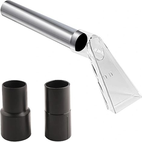 Embout de nettoyage pour tapis - Outil de nettoyage pour aspirateur - Tissus d'ameublement transparents - Nettoyage de véhicules - Transformez votre aspirateur d'atelier en embout argenté (1/5)