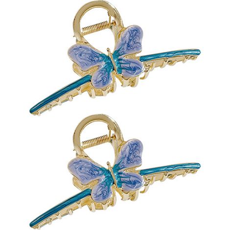 Pince À Cheveux Papillon - Métal Et Plastique - Pour Cheveux Fins Et Normaux - Usage Quotidien Et Fêtes - Lot De 2 (1/5)