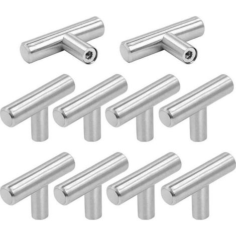 Bouton de meuble - FOLAYA - Modèle Moderne - Acier Inoxydable - Noir - Lot de 20 pièces (1/3)