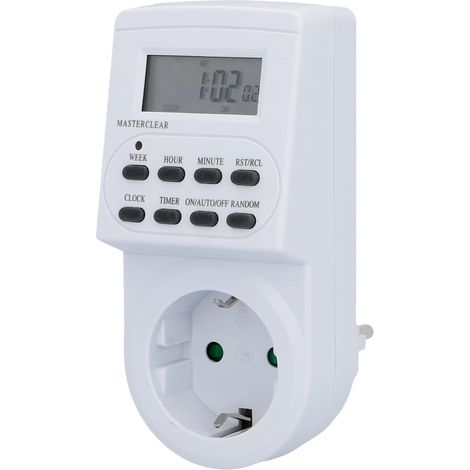 1 Programmateur Hebdomadaire, Écran LCD, Mode Aléatoire, Intérieur, Blanc (1/5)