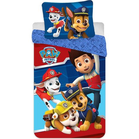 Pat’ Patrouille Parure de Lit Enfant 2 Pièces – Housse de Couette Réversible 140x200 cm et Taie 65x65 cm
