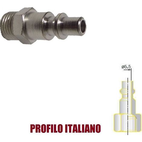 RACCORDO INNESTO RAPIDO ARIA COMPRESSA INNESTO ATTACCO MASCHIO 1/4 PROFILO ITA
