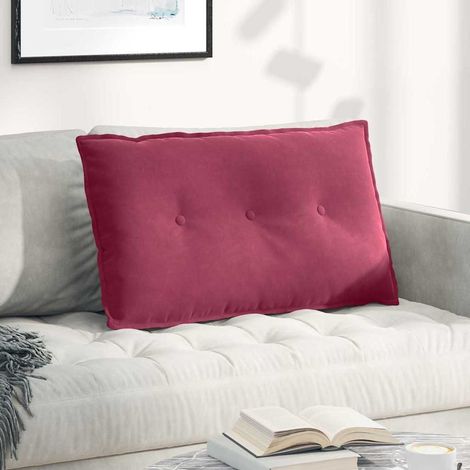 vidaXL Coussin de Dos Bordeaux 80 x 50 cm Tissu en velours côtelé