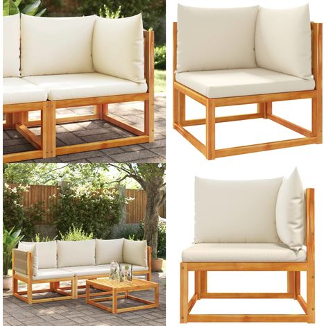Garten-Ecksofa mit Kissen Massivholz Akazie - Gartenmöbel - Holzsessel - Eckcouch - Esszimmergarnitur - Balkonmöbel - Home & Living (1/5)