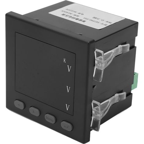 Voltmètre numérique intelligent triphasé noir ignifuge stable AC220V, mesureur de tension digitale fiable pour tableau électrique (1/5)