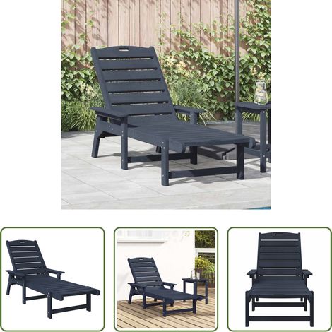 Transat jardin - Transat Bleu marine 195,5 x 53 x 98,5 cm HDPE (1/5)