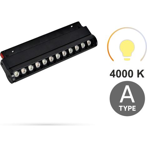 Faretto lineare a LED 4000K neutro regolabile 12W Tipo A per binari magnetici SMART TRACK 48VDC (1/5)