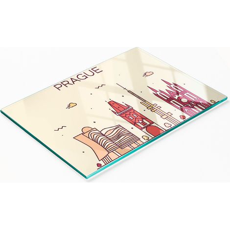 Planche à découper décorative multifonctionnelle pour cuisine, en bois dur, Praga, 80 x 52 cm (1/5)
