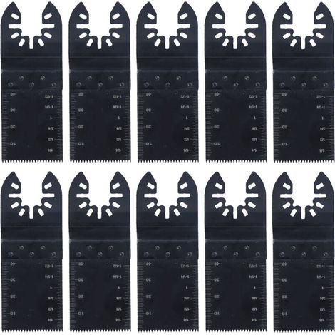 Scie oscillante universelle – 10 lames HSS à changement rapide, 34 mm, pour outils électriques (1/5)