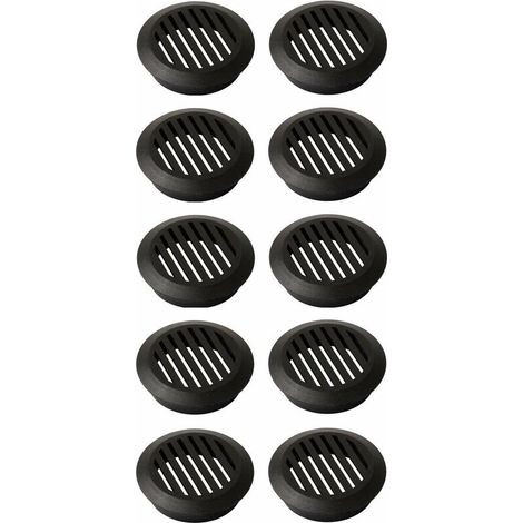 Grille D'aeration - Diametre 49mm - Hauteur 16 5mm - Pour Vmc Plafond Ou Mur - Noir - Lot De 10 (1/2)