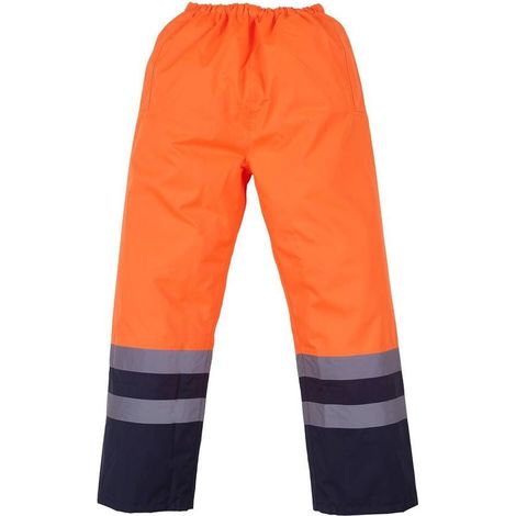 Sovrapantaloni impermeabili ad alta visibilità YOKO Arancione / Marina XXXL