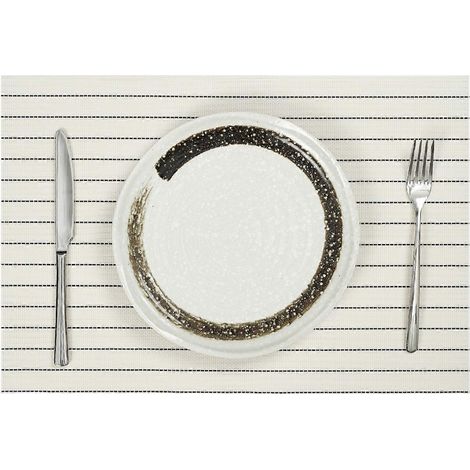 Set de table résistant à la chaleur, durable et réutilisable à rayures, idéal pour la décoration de la cuisine. (1/5)