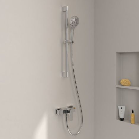 Villeroy & Boch Taro Duschgarnitur mit Brausestange, Handbrause und Aufputz-Duscharmatur