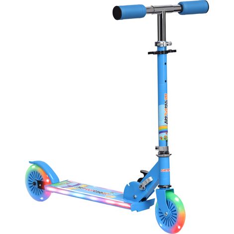 Trottinette pour enfants de 3 à 7 ans pliable roues lumineuses en PU musique 67 x 32 x 78 cm bleu
