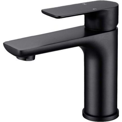 Robinet de salle de bain moderne, robinet d'évier au design élégant, cuisine, mitigeur en acier inoxydable, eau chaude et froide disponible, robinet en acier inoxydable noir-