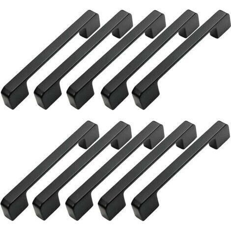 10pcs Poignée Meuble Entraxe 96mm-Poignée Porte Cuisine Noire Poignee Barre Meuble Poignee De Cuisine Noire 96mm (1/4)
