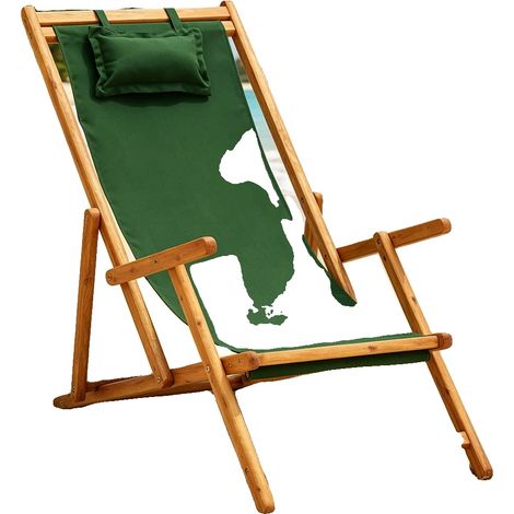Silla de playa, madera de eucalipto, 3 posiciones de reclinación, ligera, plegable, para uso exterior. (1/5)