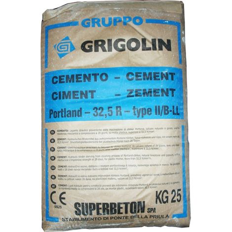 sacco cemento "32.5 r" grigio 25 kg