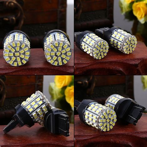 Feux de freinage LED T20 7443-64SMD pour voiture, lot de 2, lumière blanche (1/5)
