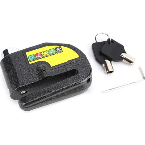 Lntyq Bloc Disque Alarme Antivol Moto Bloque Disque Scooter Disc Lock avec Alarme de 110db,2Clés,1 Sac de Bloc Disque Alarme pour Moto/Vélo/Scooter