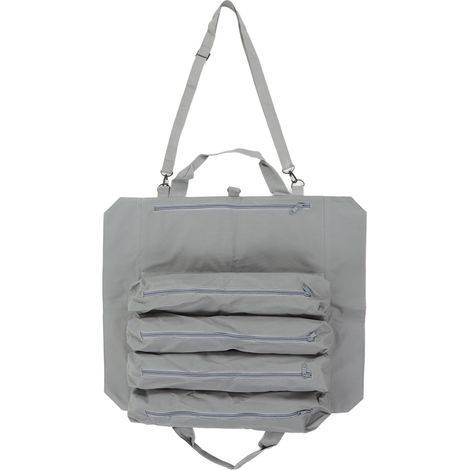 Sac à outils pliable gris, pochette multifonctions à accrocher, rangement pliant pour clés et outils, transportable avec multiples compartiments (1/5)