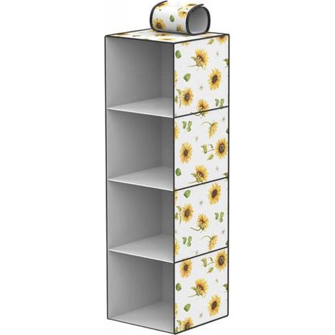 TrAdE Shop Traesio - Organizer Per Armadio 4 Strati Scaffale Pensile Porta Oggetti Scaffali 30x30x80 - (1/2)