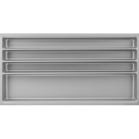 Agoform Besteckeinsatz Scoop II Set 474x916x59mm, mit Trenner Kunststoff silber
