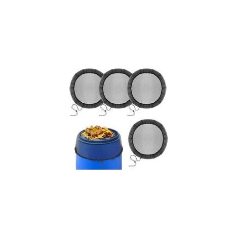 4 Pcs Filet pour Citerne De Pluie, Filet Recuperateur Eau, Filet De Protection Réglable pour Les Feuilles Et Les Petits Animaux, Housse pour Tonneau De Pluie Ronde (80cm) (1/5)