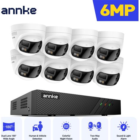 ANNKE 6MP PoE Security Camera Outdoor with Dual Lens 180° Filed of View Color Night Vision (1/5)
