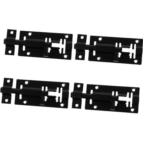 Set mit 4 schwarzen Edelstahl-Türschlössern, robustes Torschloss, einfache und sichere Montage (1/5)