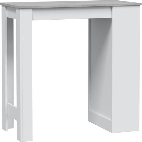 Tavolo 103x50x105 cm bianco opaco e cemento con 3 ripiani laterali – Salina
