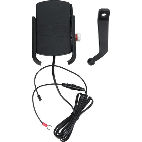 Support téléphone GPS étui moto rétroviseur 2-en-1 chargeur sans fil 15W QC3.0 USB rapide 12-24V (1/5)