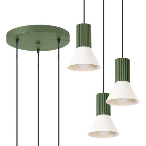 Suspension Estria 3P beige/vert olive (1/2)
