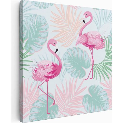 Tableau toile Enfants Carré - Flamants Roses - 20x20 cm (1/2)